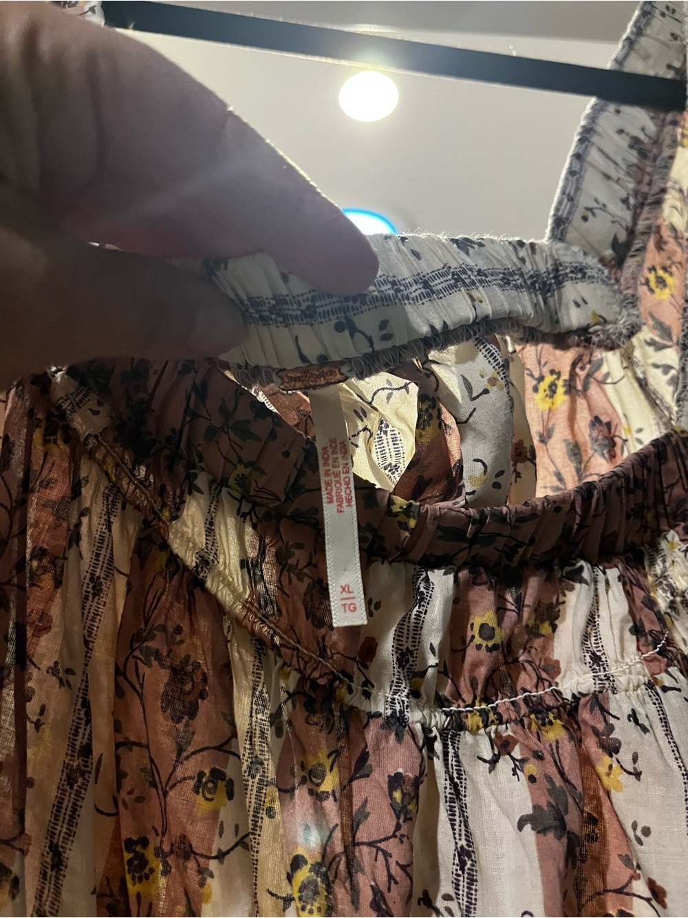 Free People Pink Floral Puff-Sleeve Peasant Top - Picture 2 of 2